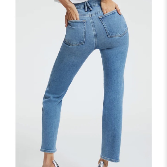 EUC Good American good curve high-rise straight jeans 4 27 - Picture 1 of 10